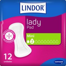 Lindor Lady Pad Compresas Mini 12uds