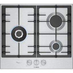 Placa de gas Bosch Serie 6 PCC6A5I90 3 zonas Acero Inoxidable FlameSelect
