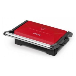 Parrilla eléctrica Ufesa PR1000 1000W 180º placas antiadherentes roja-negra