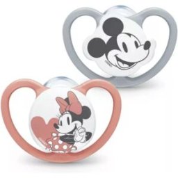 Nuk Chupetes Mickey Gris + Rosa 18-36 mx2