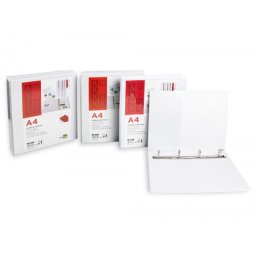 Carpeta canguro 4 anillas mixtas 55mm liderpapel a4 plastico color blanco
