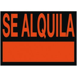 Cartel plastico archivo 2000 "se alquila" rojo fluorescente 500x234 mm