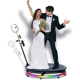 UnicView Photo Booth 360 De 2 a 3 Personas 80cm Iluminación RGB LED con Mando