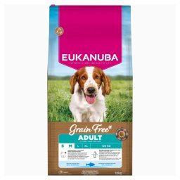 Eukanuba Grain Free Adult Small & Medium con pescado de mar - 12 kg