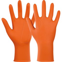 HASE LEDERFABRIK HASE 901295 XXL - Guantes desechables, nitrilo, Xtra Grip, talla XXL, naranja, 50