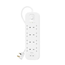 Regleta Belkin Connect 8 Tomas 2 USB-C con Protección y Montaje en Pared