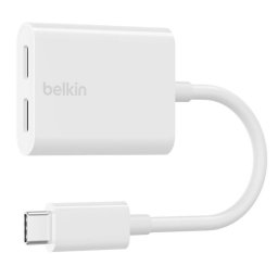 Hub Belkin 2 puertos USB-C 60W modelo F7U081BTWH audio y carga rápida