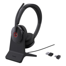 Auriculares Yealink BH74 inalámbricos Bluetooth para oficina con Cancelación Activa de Ruido y base de carga, negros