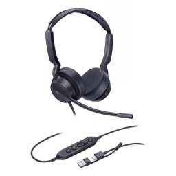 Auriculares Yealink UH42 Dual con cable USB-C/A para llamadas y música con cancelación de ruido negros
