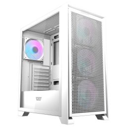 Caja gaming Darkflash DRX70 blanca con frontal mesh y 4 ventiladores ARGB