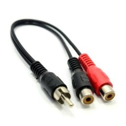 Goobay Cable de Audio RCA a 2xRCA Macho/Hembra 20cm Negro