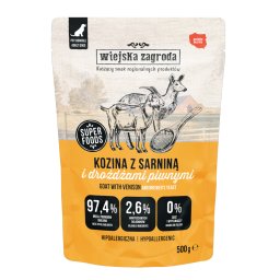 Wiejska Zagroda comida húmeda para perros adultos 3 x 500 g - Pack Ahorro - Cuero de cabra con carne de caza
