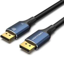 Cable DisplayPort VENTION HCELF 8K 3m Azul Algodón Trenzado HDR G-Sync FreeSync
