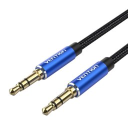 Cable estéreo Vention BAWLD Jack 3.5 mm macho a macho 0.5m azul trenzado de algodón