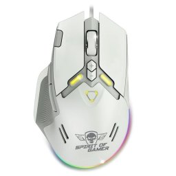 Ratón Spirit of Gamer Elite M60 USB 20000 DPI Blanco RGB 9 Botones