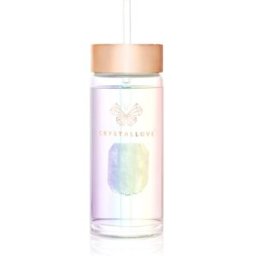 Clear Quartz Straw Water Bottle Botella De Agua De Cristal Con Pajita Hologram 400 Ml