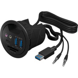 ICYBOX ICY IB-HUB1404A - USB 3,0 Tipo-A 3 puertos Hub de escritorio, audio, SD, micro SD
