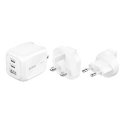 Cargador de red Belkin WCH018HQWH 70W GaN Blanco 3 Puertos USB-C/USB-A PPS