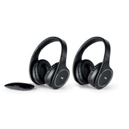 Auriculares Meliconi HP Easy Digital Bundle inalámbricos y con cable para TV con control de volumen negros