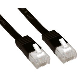 GOOBAY PATCH-C6SB 5SW - Cable de interconexiones plano, CAT 6, 5 m, negro