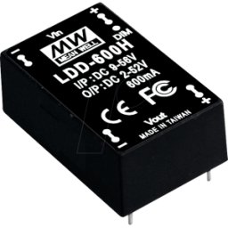 MEAN WELL MW LDD-350HW - Driver LED, 2 - 52 V, 350 mA, con cables trenzados
