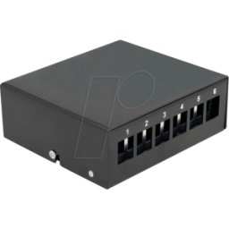 DELOCK 43411 - Keystone Patch Panel de 6 puertos negro