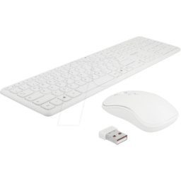 DELOCK 12703 - Combinación de teclado y ratón, radio, blanco
