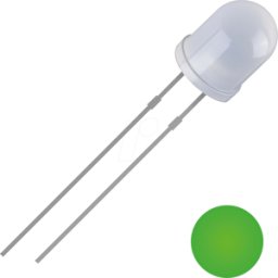 QUADRIOS QUAD 2111O169 - LED de 5 mm con cable, verde, 2500 mcd, 30°.