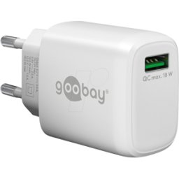 GOOBAY 61672 - Cargador USB, 18 W, 1 USB-a (QC), blanco