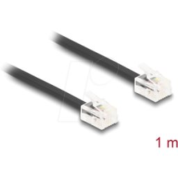 DELOCK 88301 - Cable telefónico de RJ11 macho a RJ11 macho negro 1 m