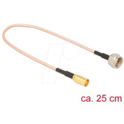 DELOCK 13001 - Cable de antena RF, conector F, conector SMB, 25 cm