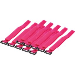LOGILINK KAB0016 - Brida para cables con cierre de velcro, 10 uds., rosa