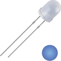 QUADRIOS QUAD 2111O168 - LED de 5 mm con cable, azul, 1300 mcd, 30°.