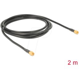 DELOCK 88892 - Cable de antena RF SMA macho > conector macho SMA 2 m LMR195 de