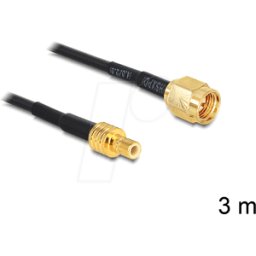 DELOCK 88647 - Cable de antena RF, conector SMA > conector SMB, 3 m