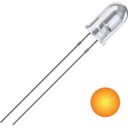QUADRIOS QUAD 2111O179 - LED de 5 mm con cable, amarillo, 2500 mcd, 25°.