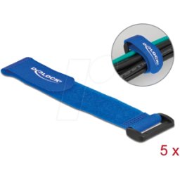 DELOCK 19533 - Bridas para cables de velcro con lazo L 190 x B 25 mm azul 5 uni