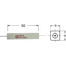 VITROHM 11W AXIAL 0,51 - Resistencia del cable, axial, 11 W, 510 mOhmios, 10%
