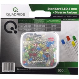 QUADRIOS QUAD 1802O029 - LED 3 mm - LED de 3 mm, 20 unidades cada uno en varios colores