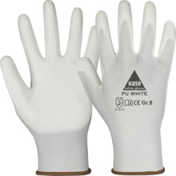 HASE LEDERFABRIK HASE 509520 7 - Guantes de seguridad, PU White, talla 7