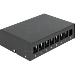 DELOCK 43413 - Keystone Patch Panel 8 puertos negro