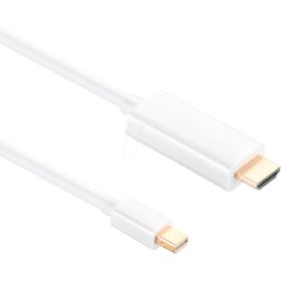 HDSUPPLY HDS X-DC050-015 - Mini DP macho a HDMI macho, 1080p, blanco, 1,5 m