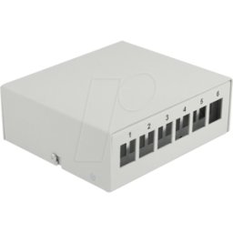 DELOCK 43410 - Keystone Patch Panel de 6 puertos gris