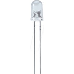 EVERLIGHT LED EL 5-9000KW - LED de 5 mm, con cable, blanco frío, 9000 mcd, 15°.