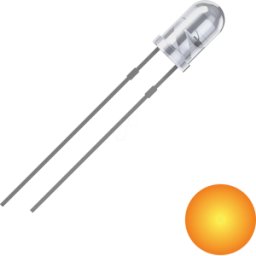 QUADRIOS QUAD 2111O174 - LED de 3 mm con cable, amarillo, 2500 mcd, 25°.