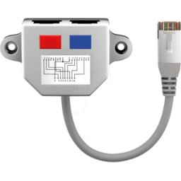 GOOBAY 68908 - Doppler de puerto RJ45, 2 conectores hembra, 1 conector macho