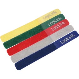 LOGILINK KAB0008 - Brida para cables con cierre de velcro, 5 uds., 5 colores