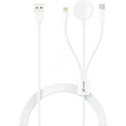 XLAYER 219321 - Cable de carga, USB-A -> C, Lightning, Reloj, 1,5 m..
