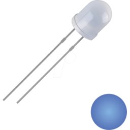 QUADRIOS QUAD 2111O162 - LED de 3 mm con cable, azul, 1300 mcd, 30°.