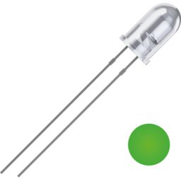 QUADRIOS QUAD 2111O181 - LED de 5 mm con cable, verde, 19000 mcd, 25°.